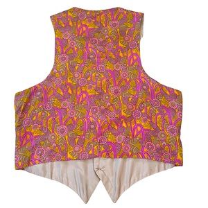 VINTAGE 60s/70s FLORAL BUTTON DOWN VEST
